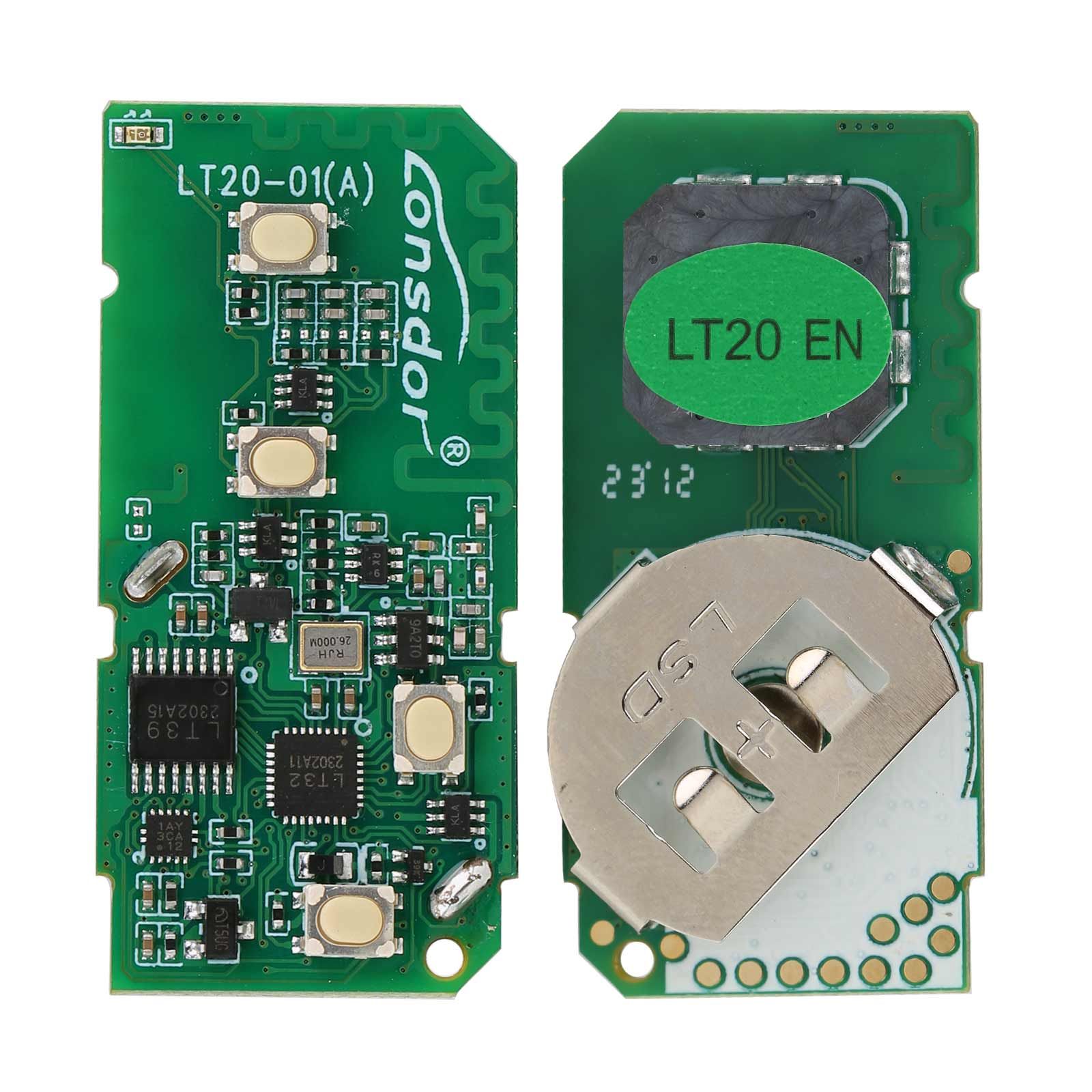 Lonsdor KW100 Bluetooth Smart Key Generator plus LT20 Series Smart Key Board PCB 4D/8A for Toyota Lexus 433 / 315 MHz All Keys Lost & Adding Keys