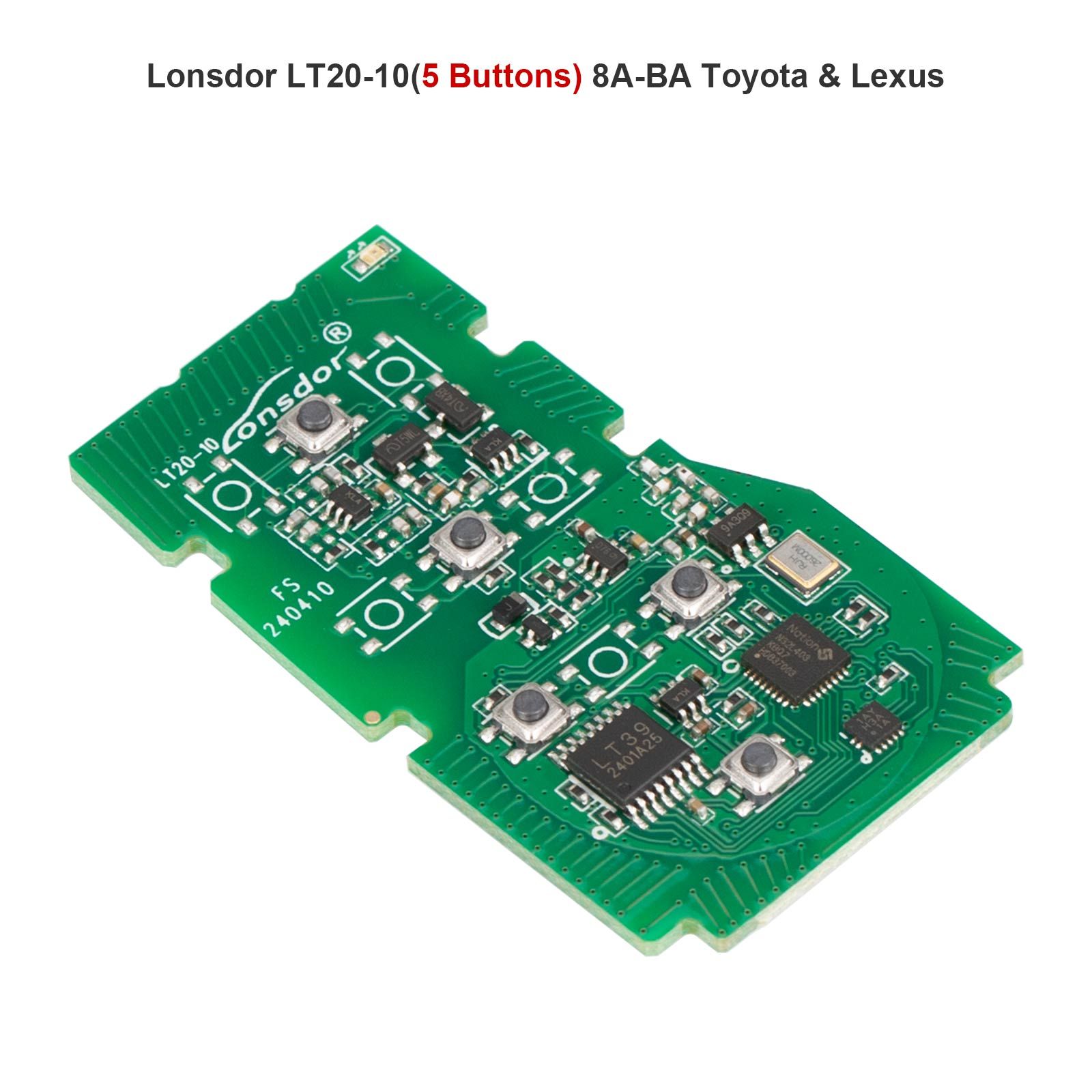 Lonsdor LT20-10 Universal Smart Remote PCB All-in-One Board for Toyota/Lexus 8A-BA 4/5/6 Buttons Switchable Frequency