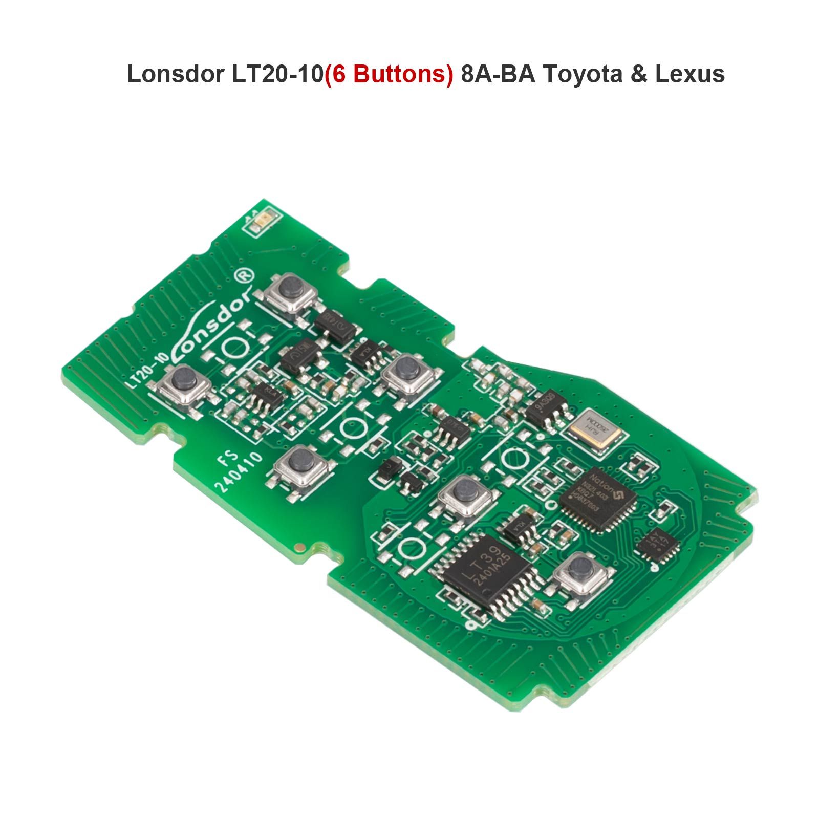 Lonsdor LT20-10 Universal Smart Remote PCB All-in-One Board for Toyota/Lexus 8A-BA 4/5/6 Buttons Switchable Frequency