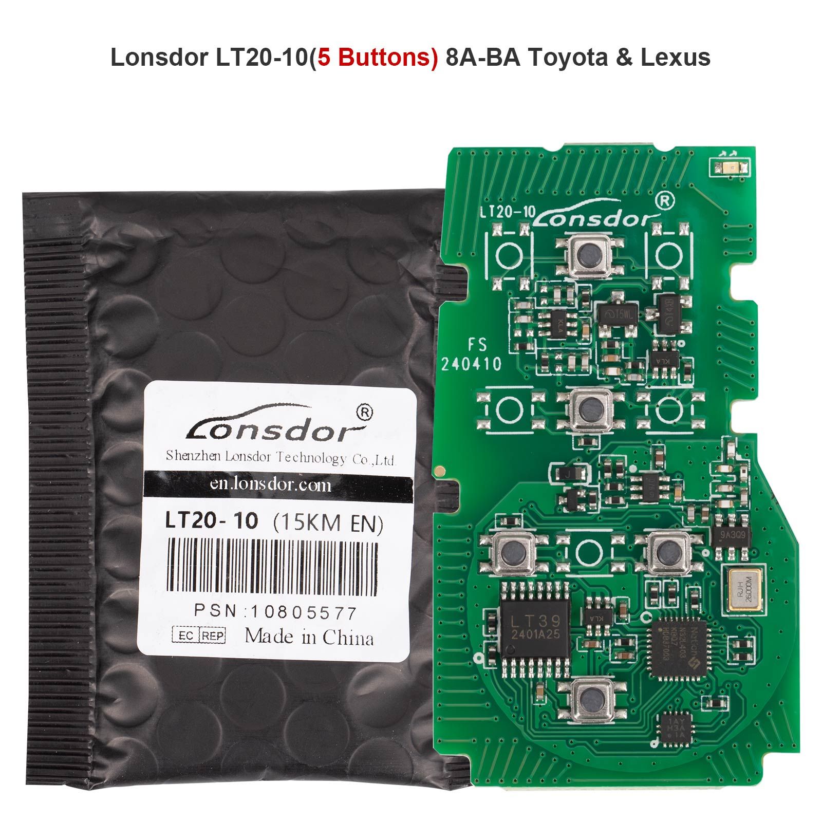 Lonsdor LT20-10 Universal Smart Remote PCB All-in-One Board for Toyota/Lexus 8A-BA 4/5/6 Buttons Switchable Frequency