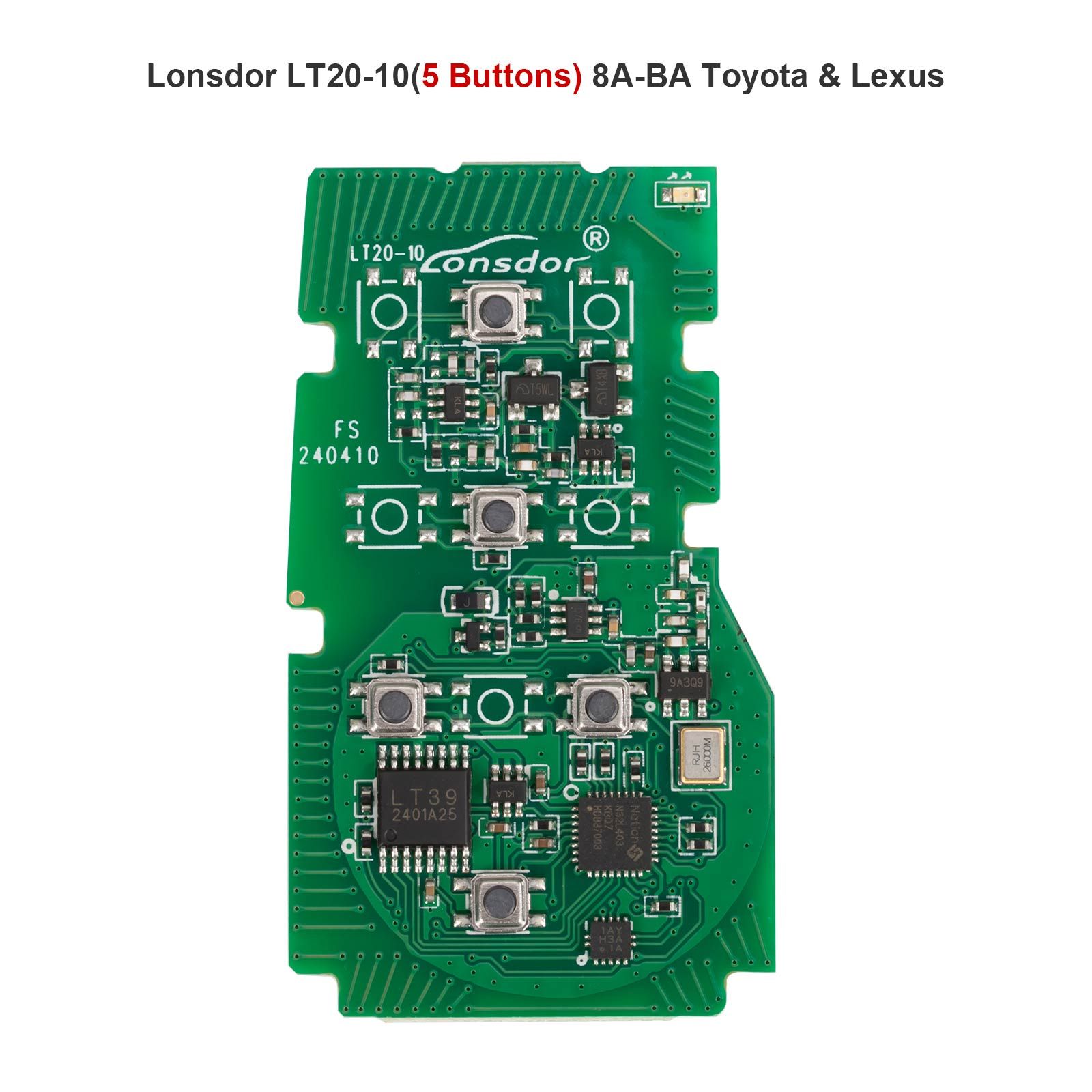 Lonsdor LT20-10 Universal Smart Remote PCB All-in-One Board for Toyota/Lexus 8A-BA 4/5/6 Buttons Switchable Frequency