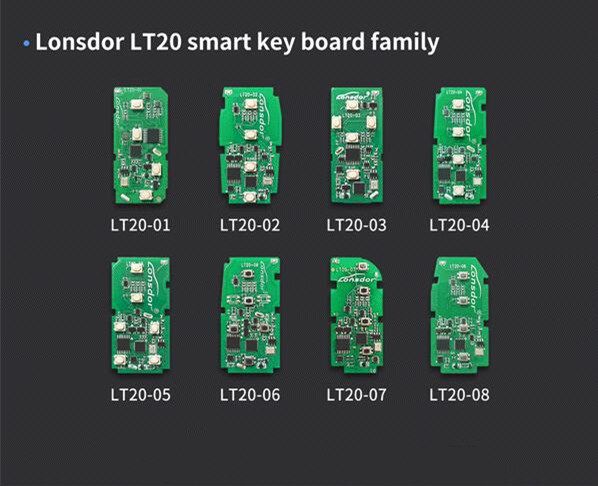 4pcs Lonsdor LT20-02/LT20-03/LT20-05/LT20-06/LT20-07 8A+4D Universal Smart Key Board PCB für Toyota Lexus 433 mit 315 MHz für K518/KH100+ Serie