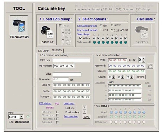 MB Dump Key Generator von EIS SKC Calculator V1.0.1.2 Software