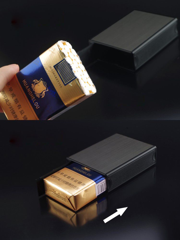 V707 Behälter für MetallCigaretten mit USB Rechargeable Electronic Lighter