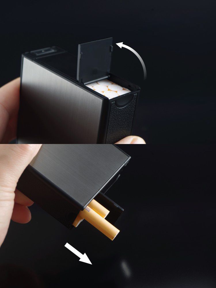 V707 Behälter für MetallCigaretten mit USB Rechargeable Electronic Lighter