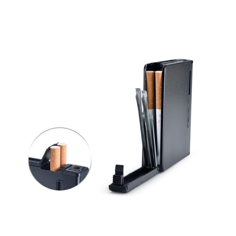 Automatische Ausstoßung Metall Zigarettenkoffer Zigarre Box Windproof Inflatable Gas Lighter