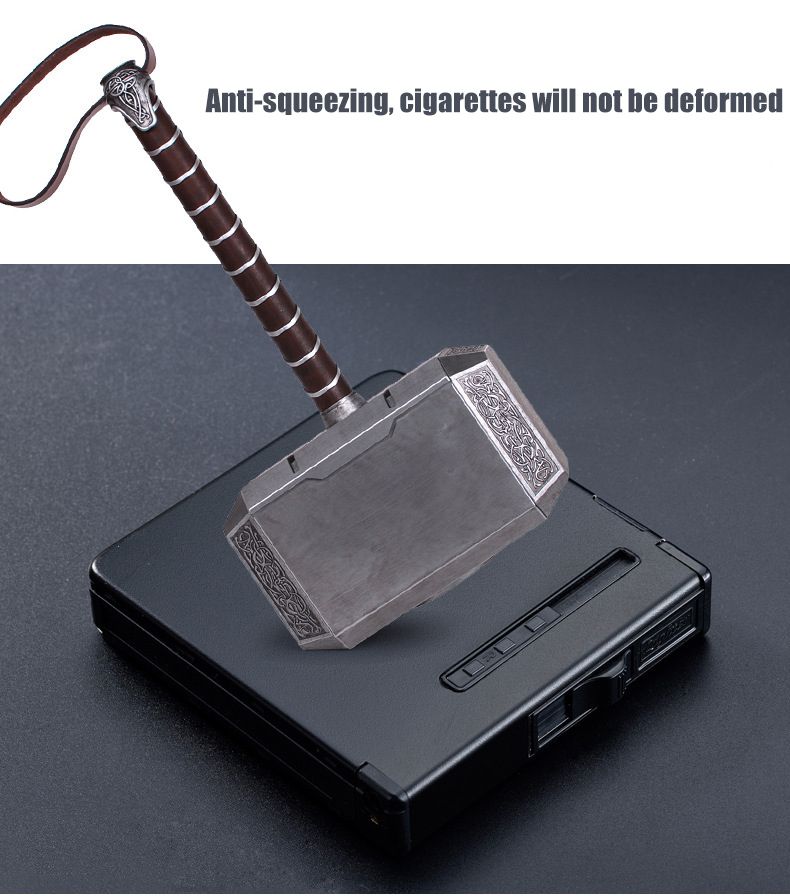 Automatische Ausstoßung Metall Zigarettenkoffer Zigarre Box Windproof Inflatable Gas Lighter