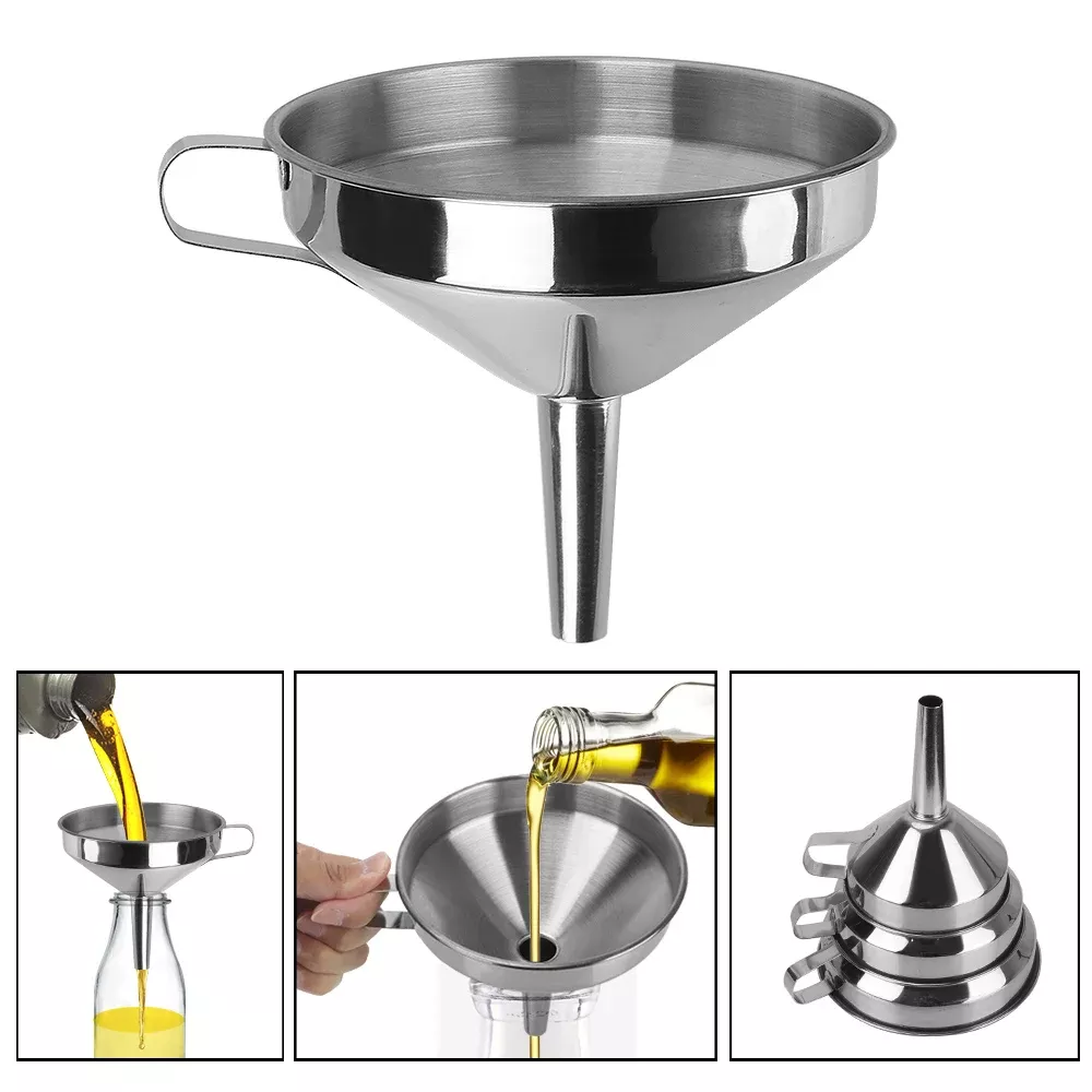 Metalltrichter für das Konservieren von Küchenwerkzeugen Edelstahl mit abnehmbarem Filter Breiter Mund Trichter Bar Wein Bier Öl Flasche Trichter Trichter Trichter