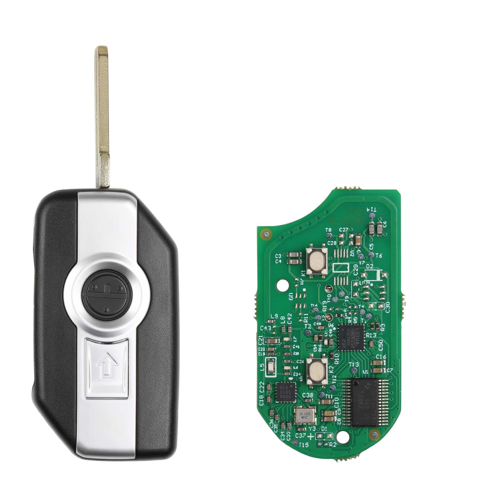 OEM BMW Motorrad Smart Card Schlüssel mit 8A Chip 2 Tasten Shell kompletten Schlüssel 434,42 Mhz / 315 Mhz / 433,92 Mhz