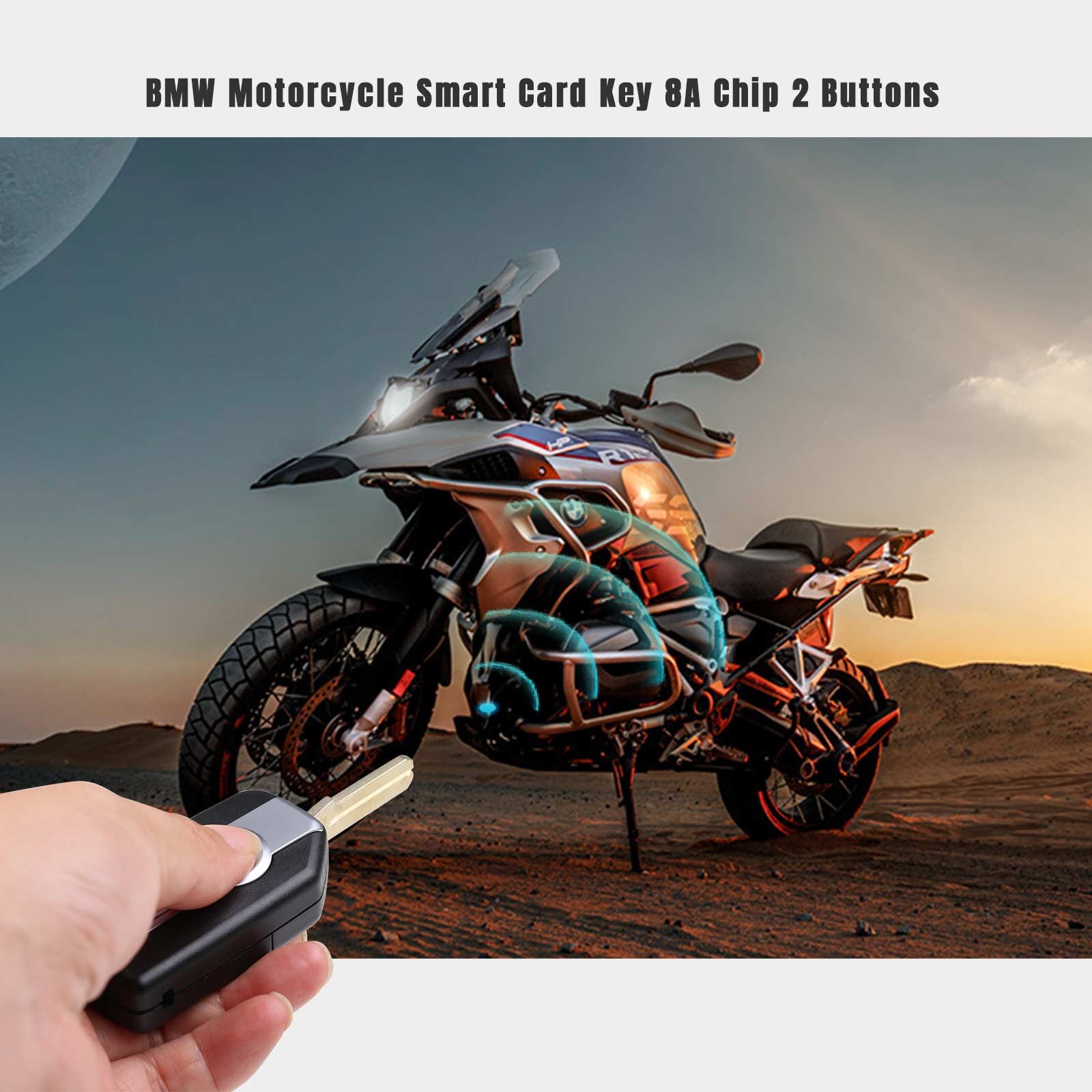 OEM BMW Motorrad Smart Card Schlüssel mit 8A Chip 2 Tasten Shell kompletten Schlüssel 434,42 Mhz / 315 Mhz / 433,92 Mhz