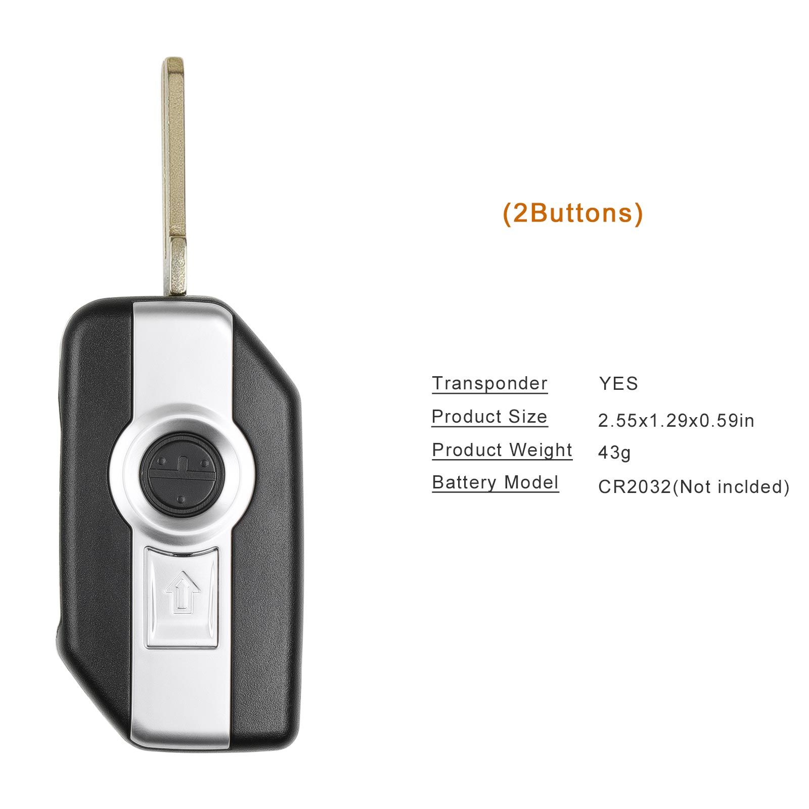 OEM BMW Motorrad Smart Card Schlüssel mit 8A Chip 2 Tasten Shell kompletten Schlüssel 434,42 Mhz / 315 Mhz / 433,92 Mhz
