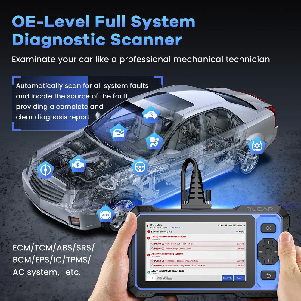 MUCAR 682 AI-Assisted Car Diagnostic Tool CANFD Bidirektionale ECU-Codierung 20 Sets Vollständige Systemdiagnose Obd2 Scanner Leben Frei