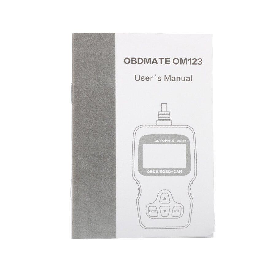 Neue Ankunft OM123 OBD2 EOBD CAN Hand held Engine Code Reader Multi Language (Black Color)