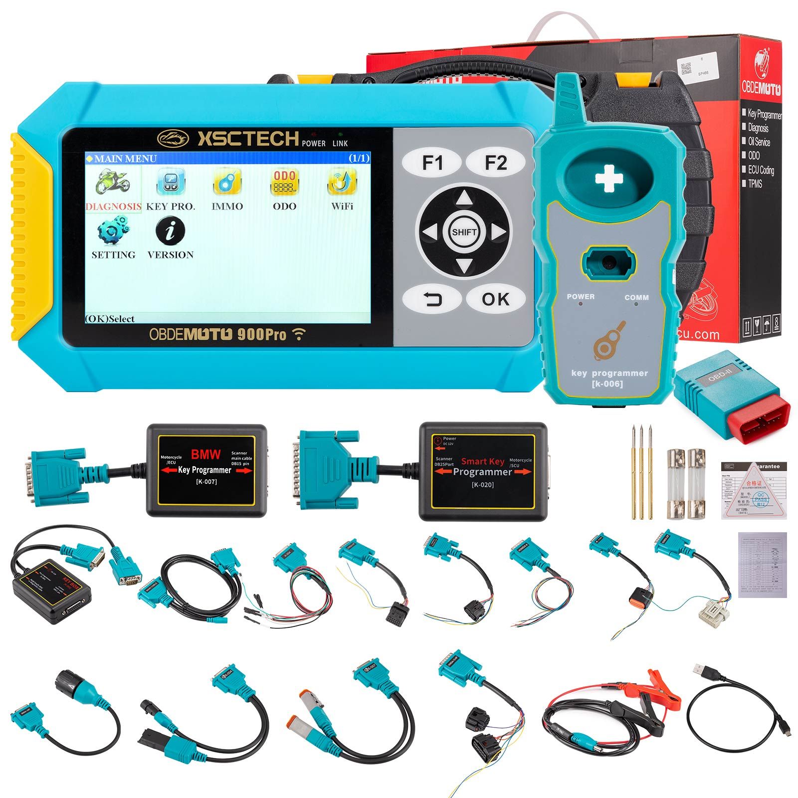 OBDEMOTO 900PRO Motorcycle Scanner Support Diagnosis Key Matching and ODO with BMW Smart Card Key 8A Chip