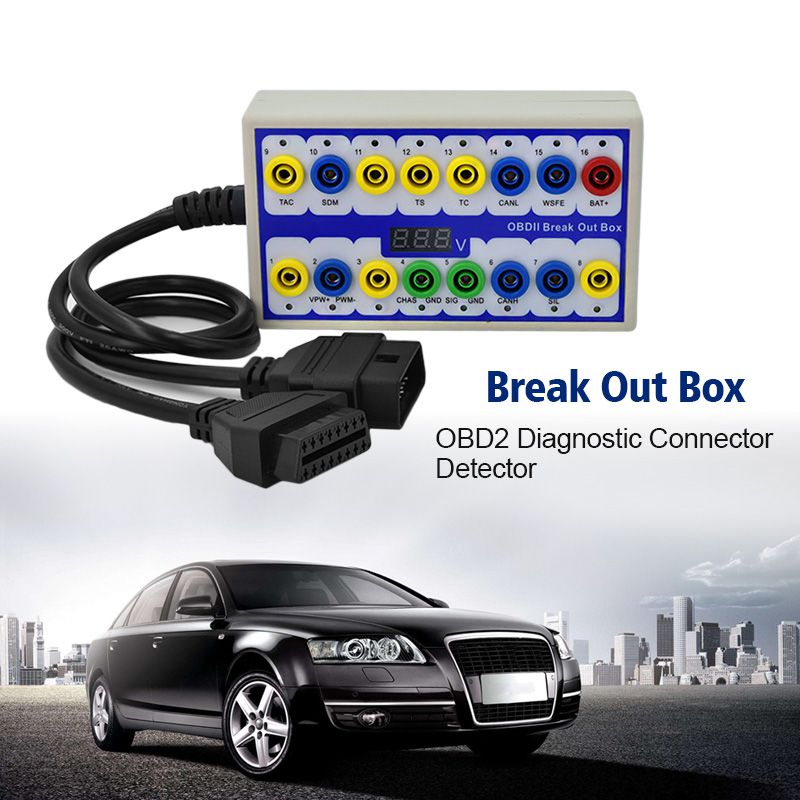 Newest OBDII Break out Box obd Break out Box Car Protocol Detector