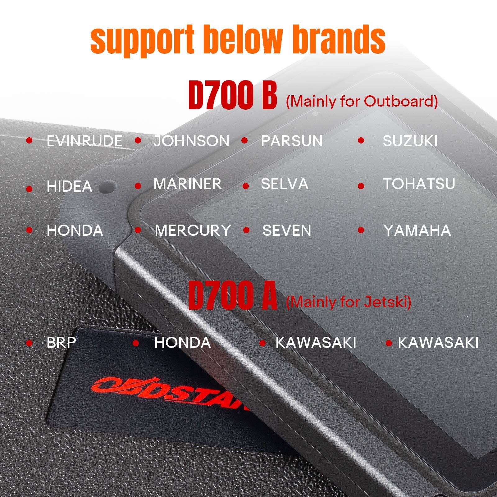 OBDSTAR D700 B for Outboard Intelligent Marine Scanner EVINRUDE, HIDEA, HONDA, JOHNSON, MARINER, MERCURY, PARSUN, SELVA, SEVEN, SUZUKI, TOHATSU,YAMAHA