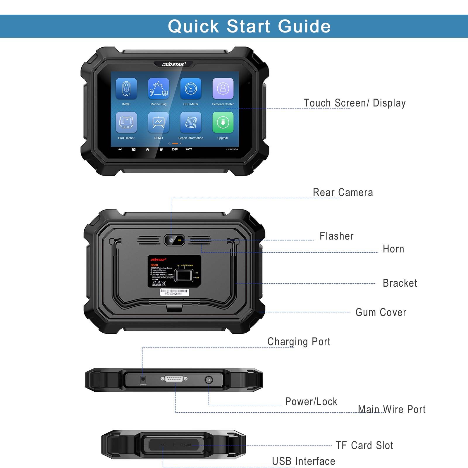 OBDSTAR D800 C + D Configuration for Marine/ Jet Ski/ Outboard/ Inboard/ Generator Intelligent Diagnosis