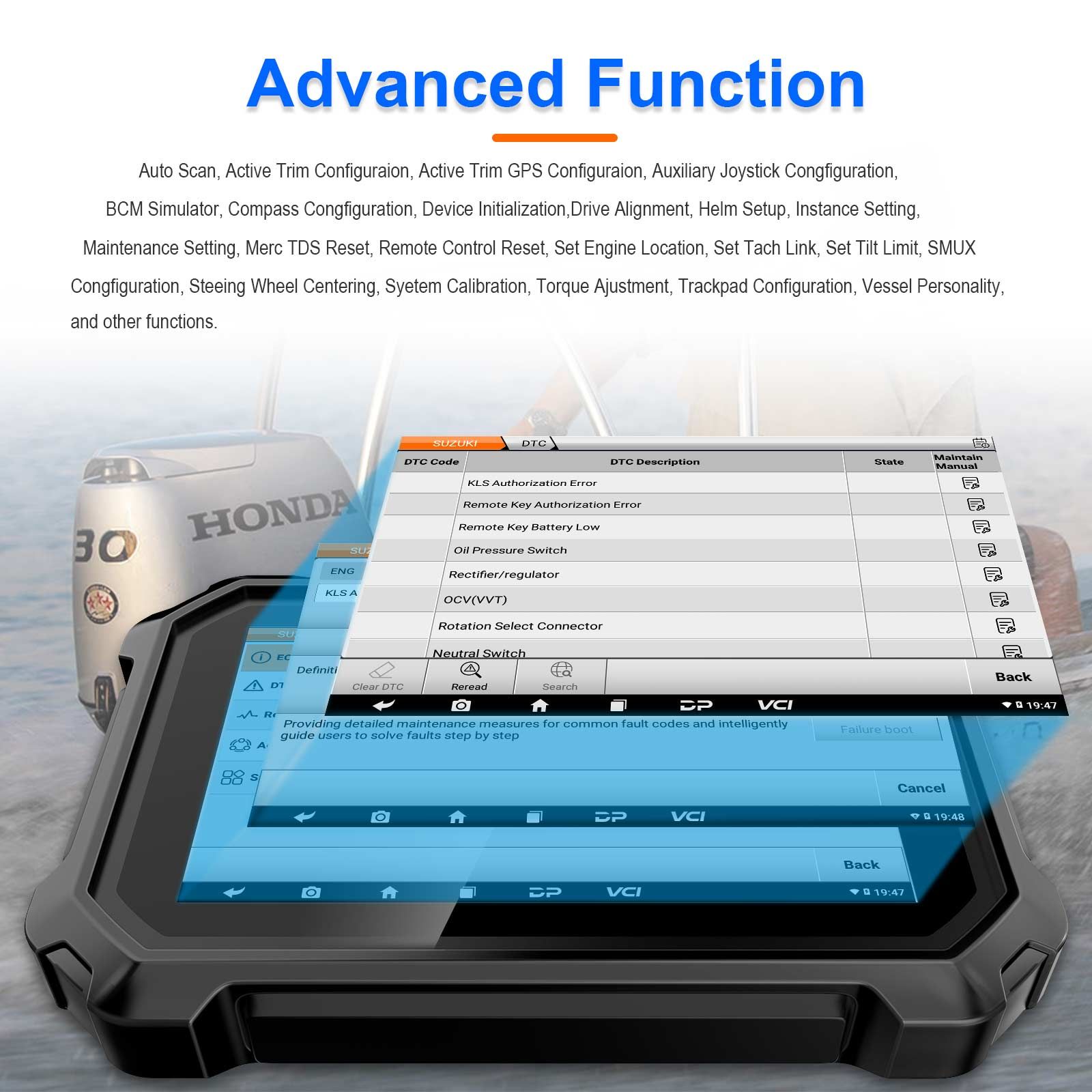 Newest OBDSTAR D800 Configuration A+B Marine Diagnostic Tool for Jetski and Outboard