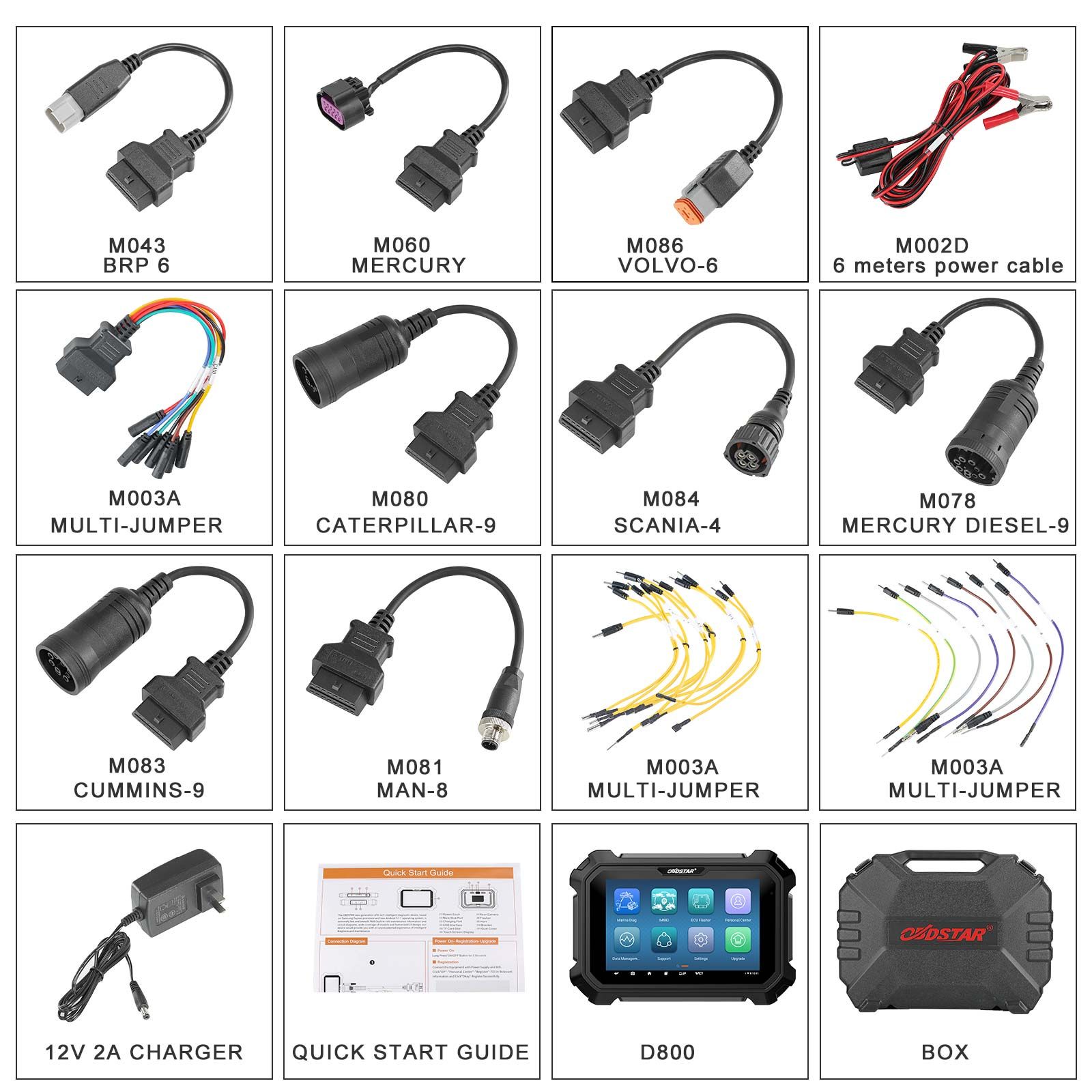 2025 OBDSTAR D800 A+B+C+D Full Configuration Marine Diagnostic Tool for Jet Ski/ Outboard/ Inboard/ Generator