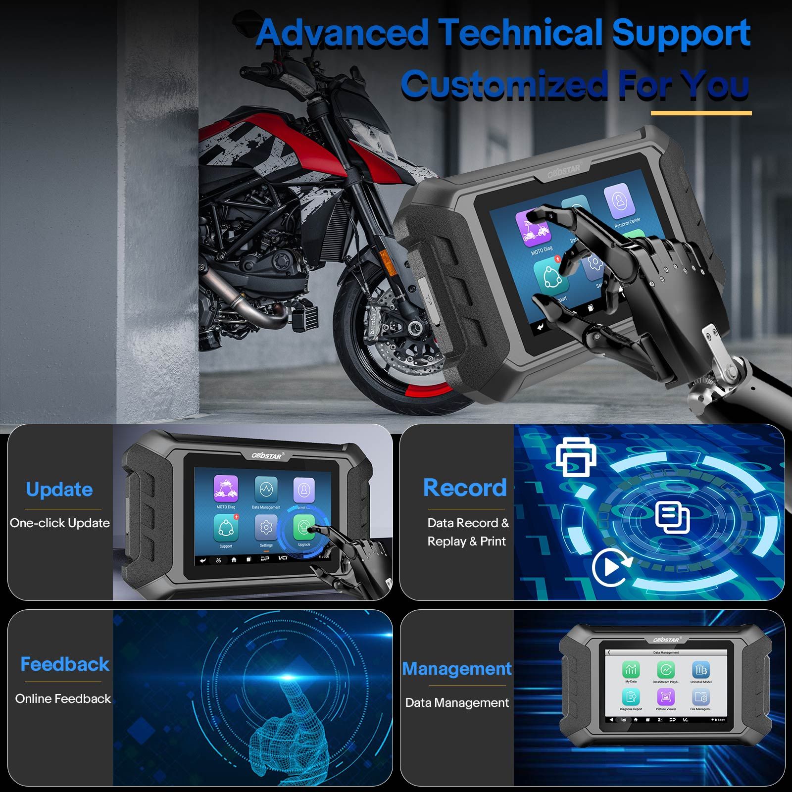 OBDSTAR iScan for DUCATI Motorcycle Diagnostic Tool with M041 Cable Support Diagnose & Key Programming & Odometer Calibration