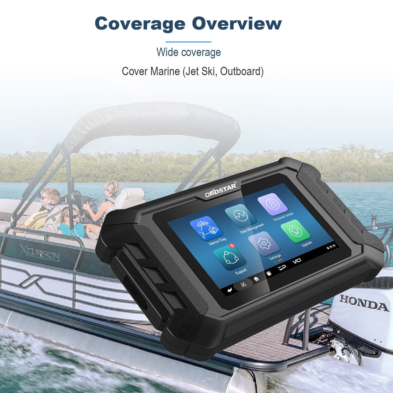 OBDSTAR iScan for HONDA Marine Diagnostic Tablet Code Reading Code Clearing Data Flow Action Test for 2004 -2022 Jet Skil Outboard Model