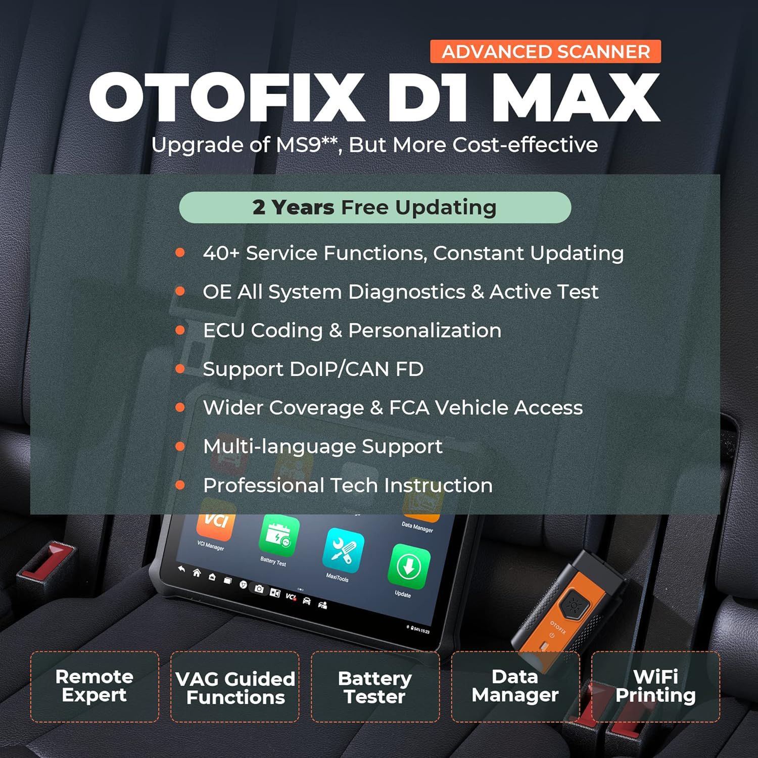 2024 OTOFIX D1 MAX Vollsystemdiagnose Bi-Directional Scanner Unterstützung ECU Coding DoIP, CAN FD 40+ Services