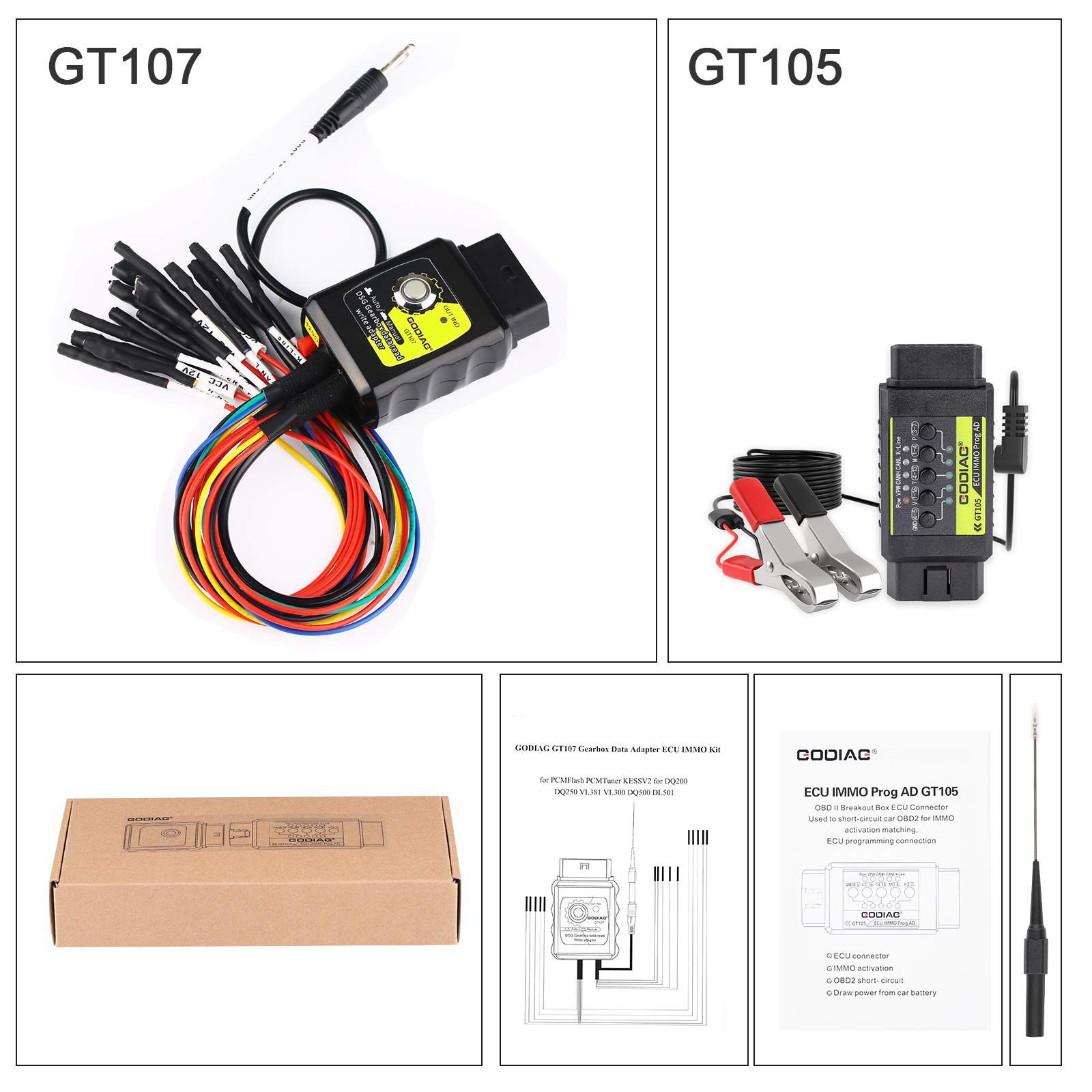PCMtuner ECU Programmierer 67 Module in 1.GODIAG GT107 DSG Getriebe Daten Lesen/Schreiben Adapter mit GT105-Breakout Tricore Kabel