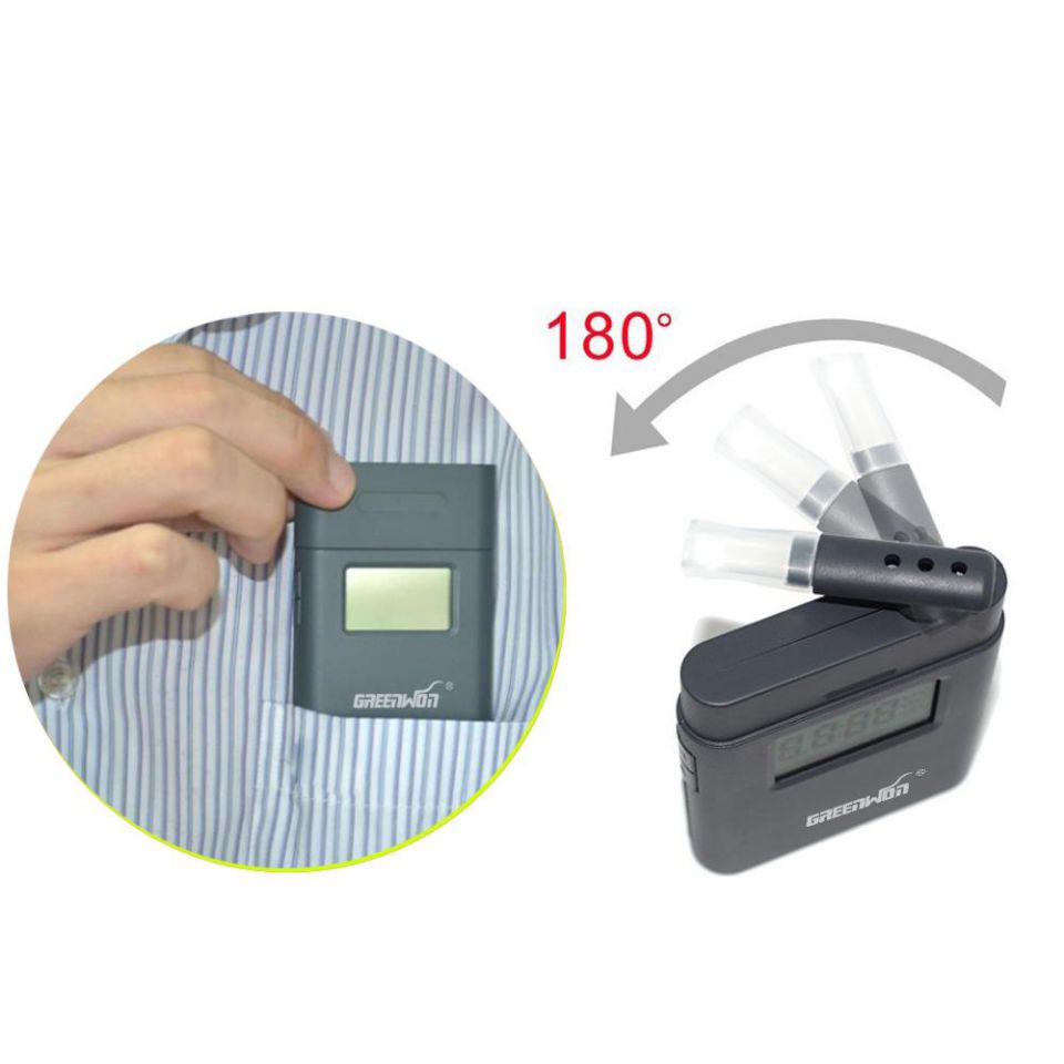 Portable 360 Grad rotierendes Mundstück rote Hintergrundbeleuchtung Accurate Breath Alcohol Tester LED Licht Alkohol