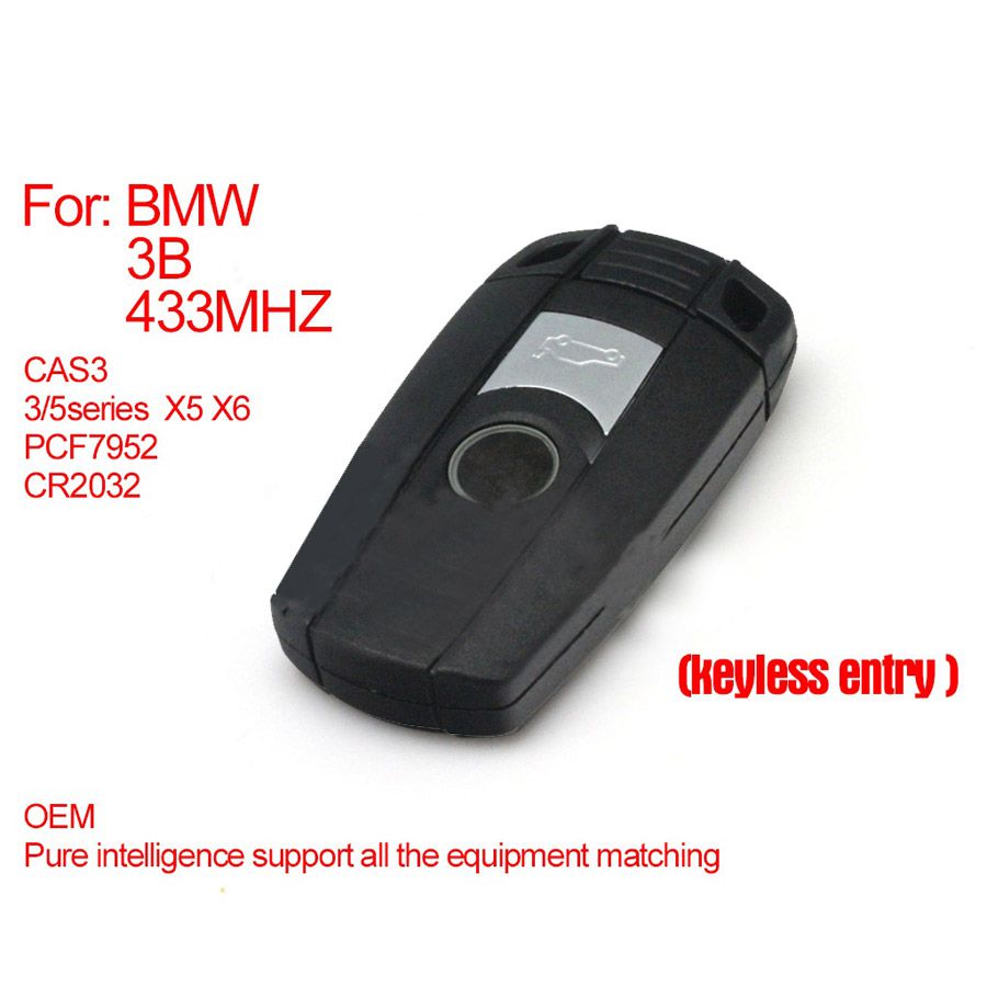 Pure Smart Key 3 Tasten 433MHZ (Keyless -Entry) PCF7952 für BMW CAS3