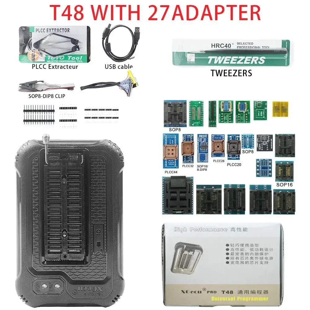 T48 Programmierer Unterstützung 31000 ICs für SPI/Nor/NAND Flash BIOS MCU EEPROM AVR PIC+39 Teil ersetzen TL866II/TL866CS