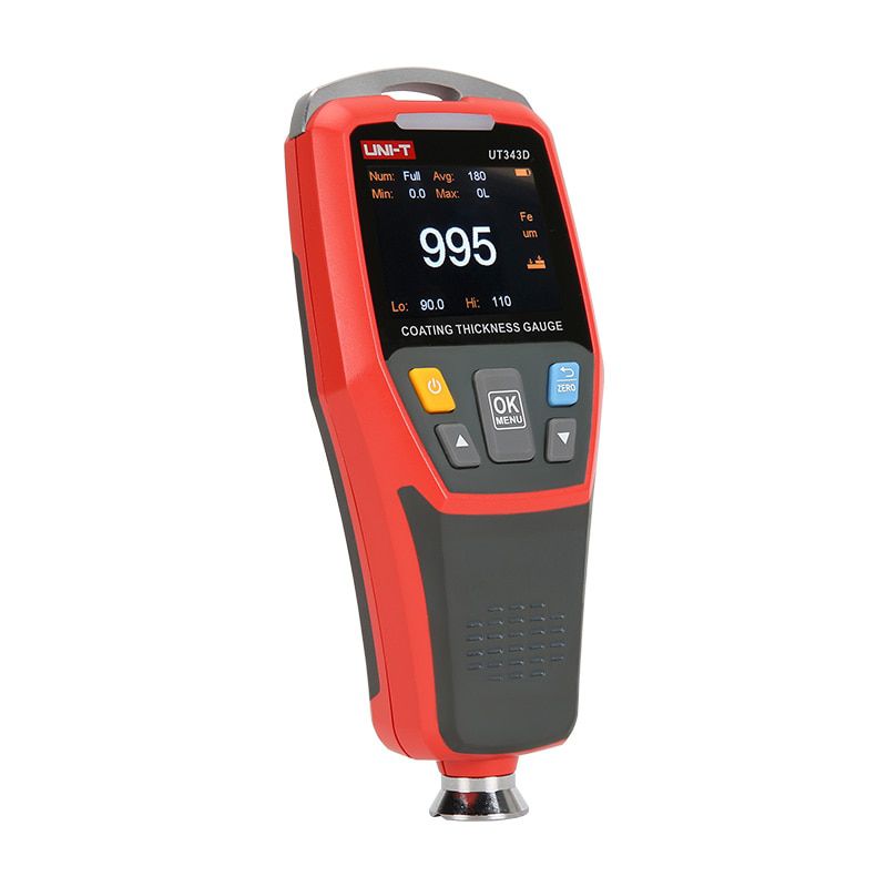 UT343D Thickness Gauge Digital Coating Meter Cars Paint Thickness Tester FE/NFE Messung mit USB Data Function