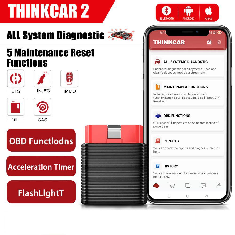 ThinkCar 2 ThinkDriver Bluetooth Full System OBD2 Scanner für iOS Android