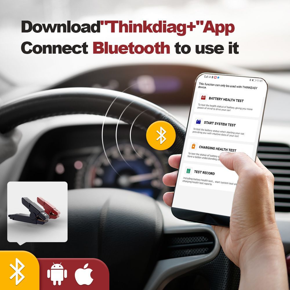 Neue Ankunft THINKCAR ThinkEASY Battery Testers Funktionelle modulare Bluetooth Auto Diagnostic Tools geeignet für Max Pro Pors