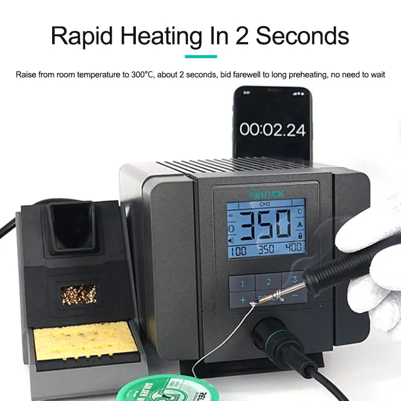 QUICK Q8 Intelligent Recision Soldering Station Rapid Heating Digital Curve Intelligent Static Induction Resistive Heating Core