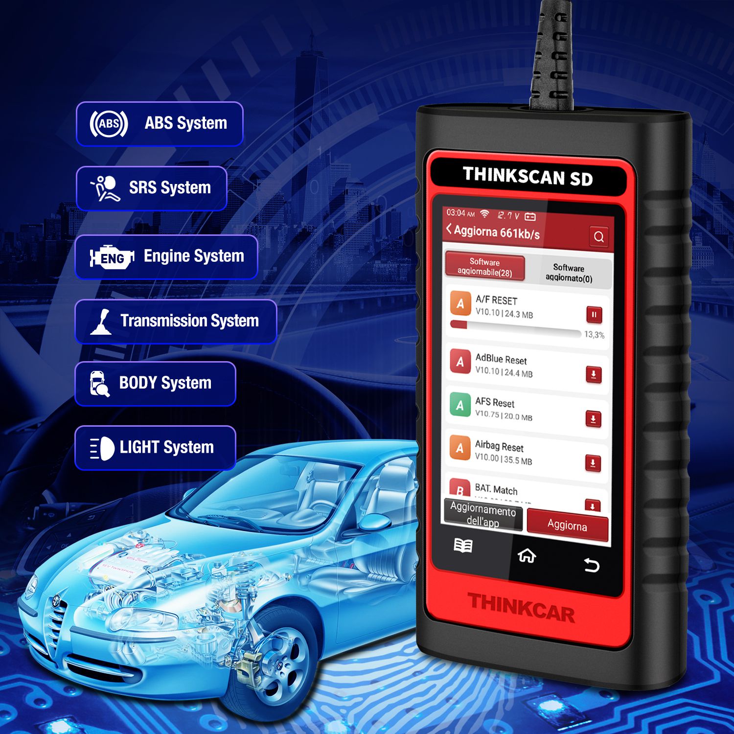 THINKCAR Thinkscan SD2 OBD2 Automotive Scanner ABS SRS Professionelle Diagnosewerkzeuge Alle System Free UpdateCode Reader