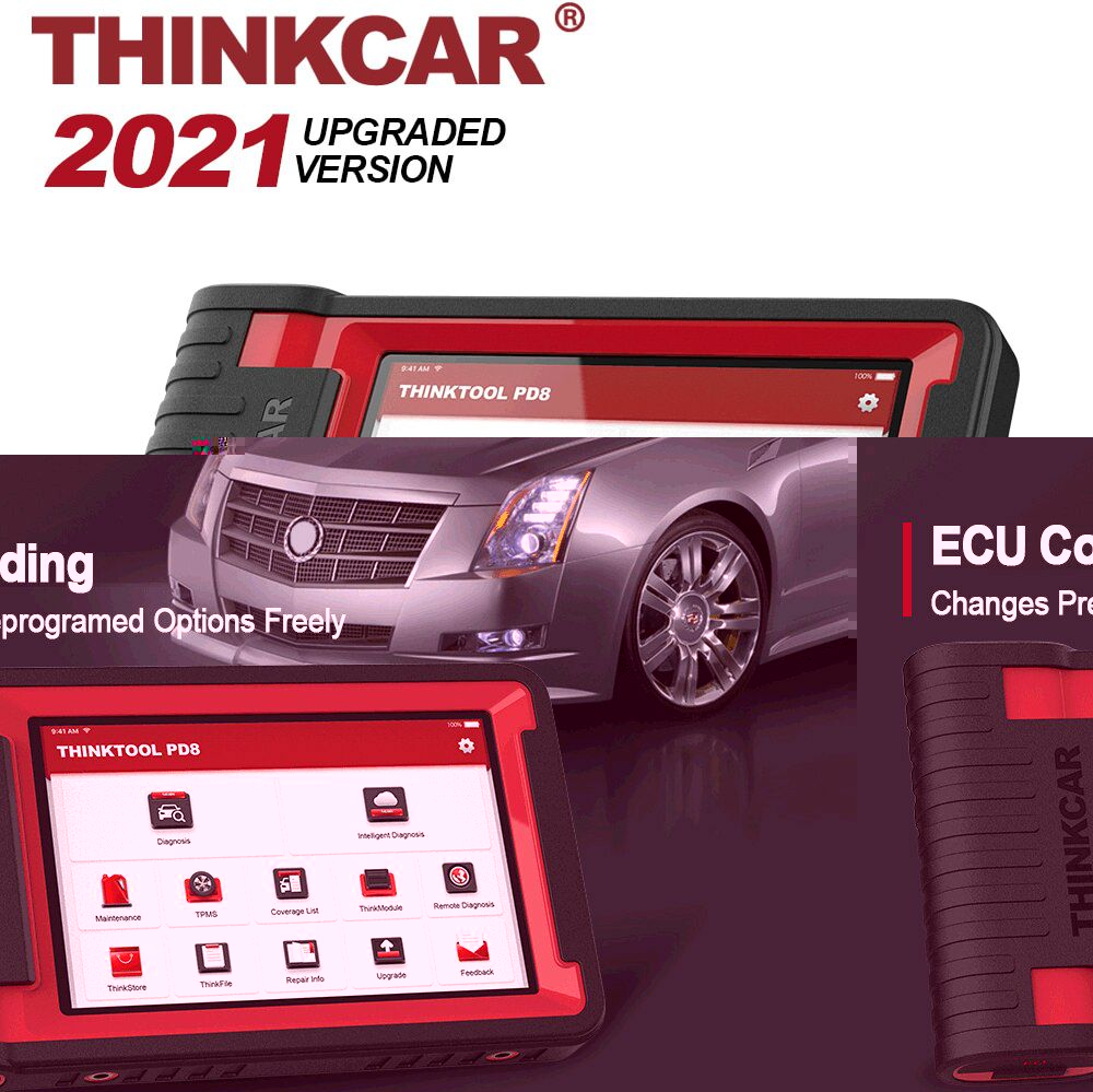 ThinkCAR Thinktool PD8 OBD2 Scanner Professional 28 Reset Service ECU Coding Code Reader Full System Car Diagnostic Tool PK X431