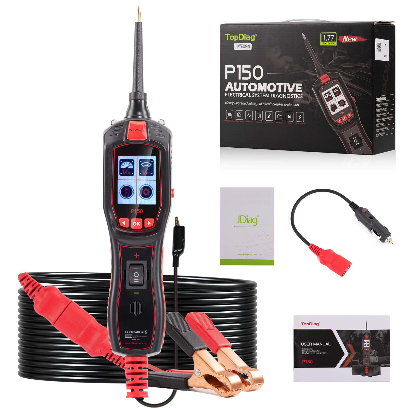 TOPDIAG P150 Electrical Tester 6 - 30 Volt Vehicle Electrical System Diagnostics