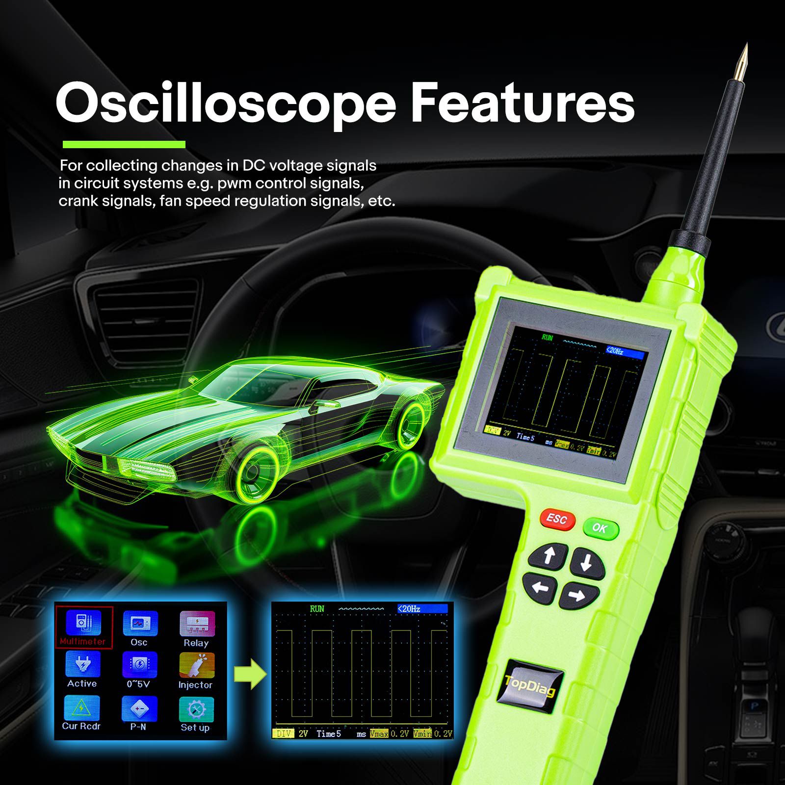 TOPDIAG P200 Pro P200Pro Neue Generation von intelligenten Schaltungsdetektoren für alle 9V-48V für Auto Lkw Boot