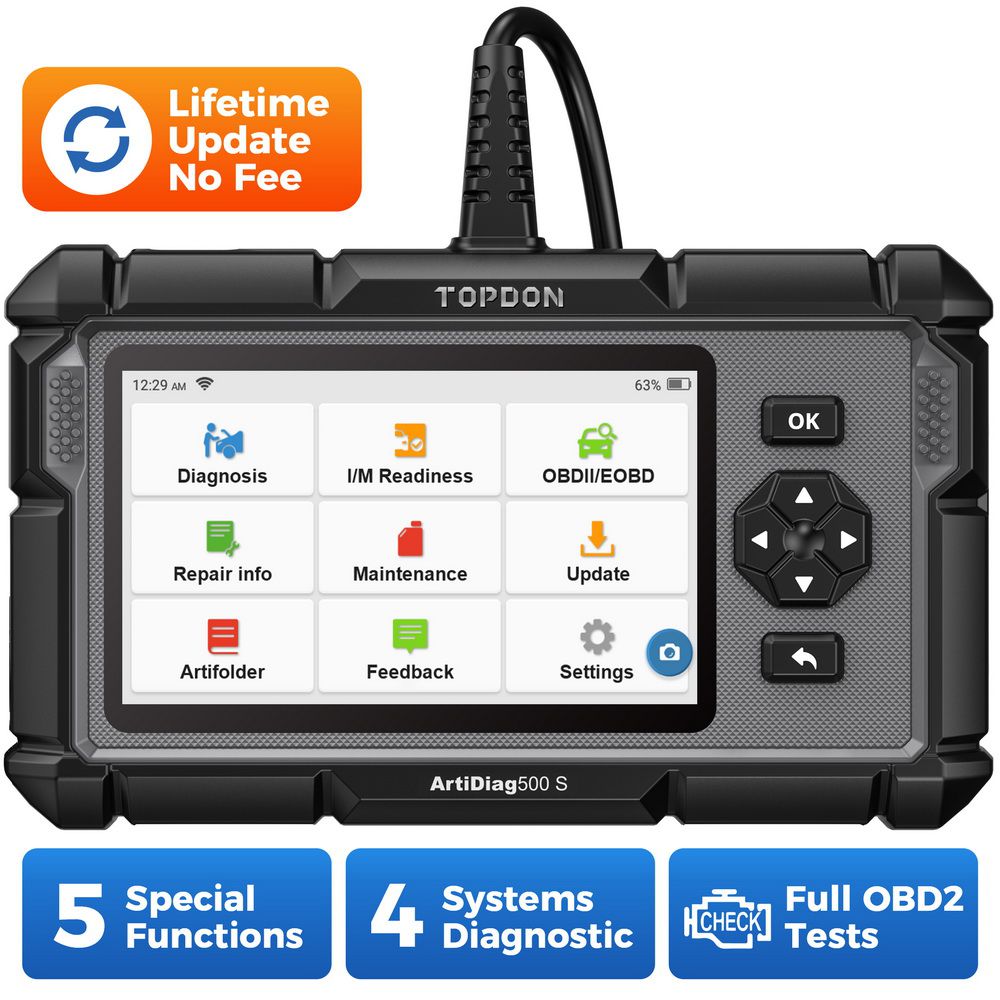 Topdon ArtiDiag500S OBD2 Diagnosescanner Alle Systeme ABS Airbag DPF Öl Reset Automotive Diagnoses Tool
