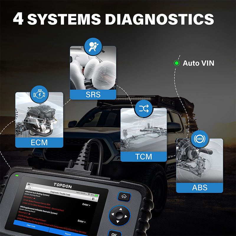 TOPDON ArtiDiag600 OBD2 Scanner Auto Diagnosewerkzeug Automotive Scan Auto Diagnose ABS SRS Motor Test Autoscanner Kostenlose Aktualisierung
