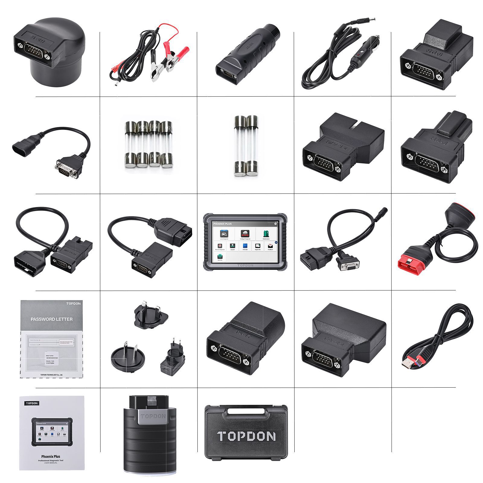 TOPDON Phoenix Plus Integriertes Diagnosewerkzeug Bi-Directional Control Topology Mapping 41 Wartungsdienste ECU Coding VAG 2 Jahre Update