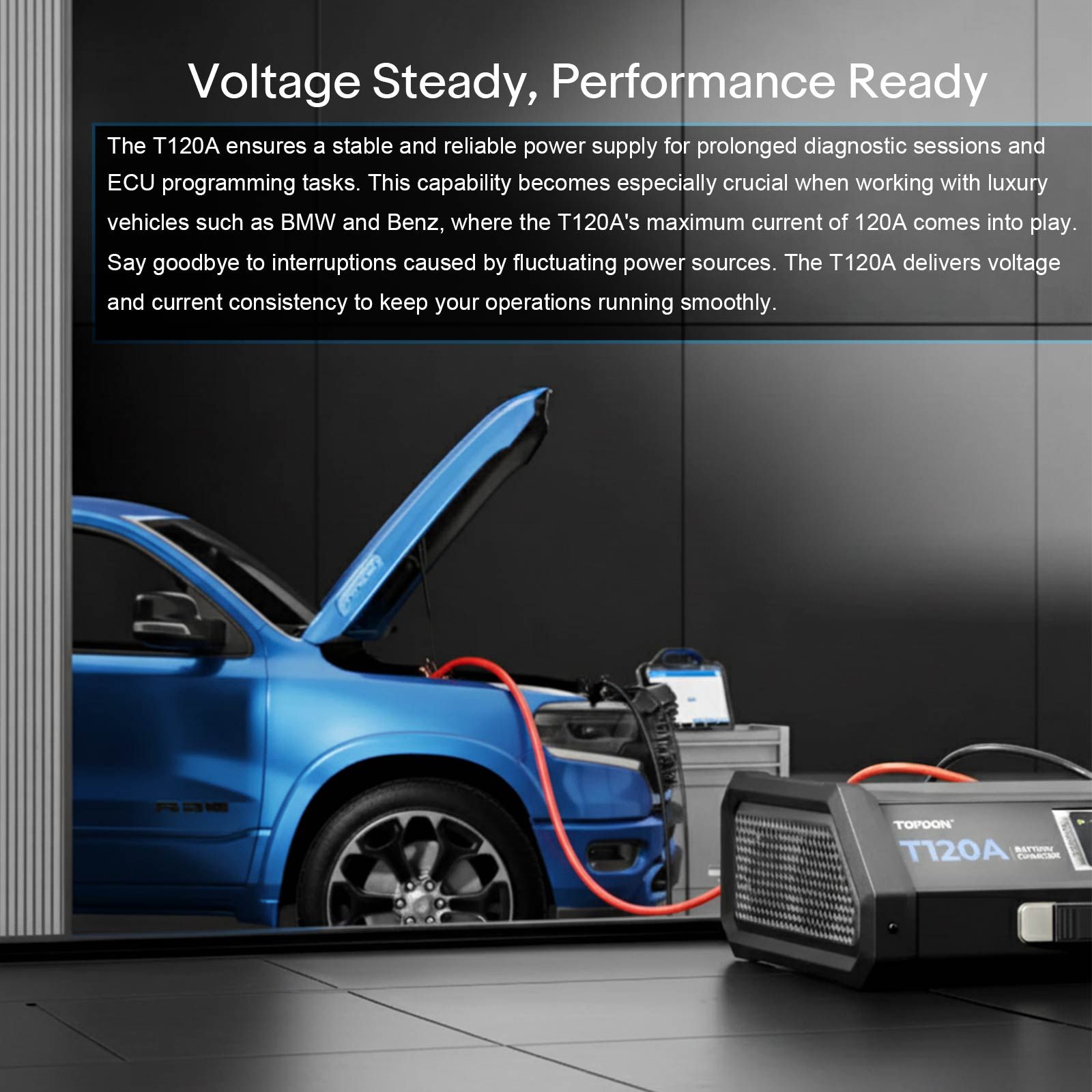 TOPDON TORNADO 120000 5M (16 Ft) Clamp-T120A (T1200005) Power Supply & Battery Charger