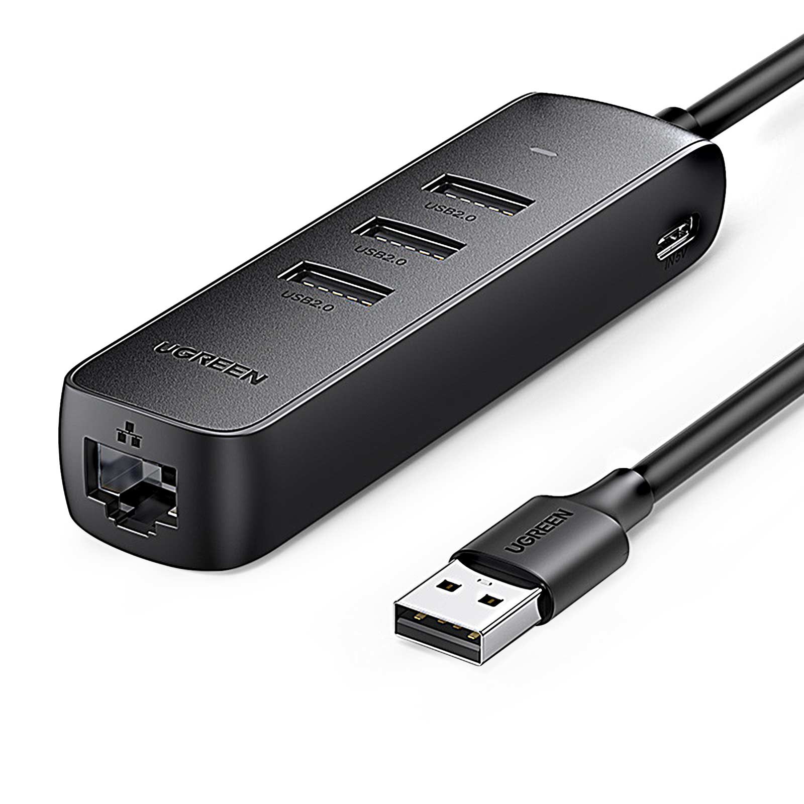 UGREEN USB 2.0 Hub Ethernet Adapter USB Splitter USB auf RJ45 Adapter Kabel