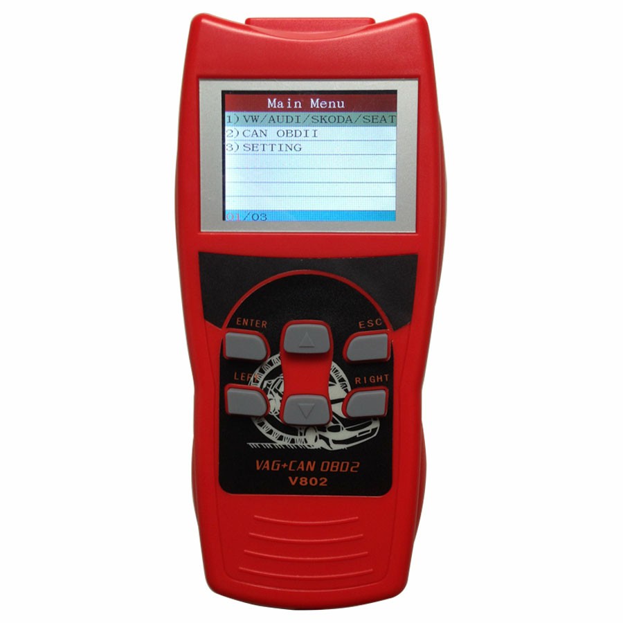 V -Scan VAG +CAN OBDII V802 Professional Car Diagnostic Tool mit farbigem LCD Display