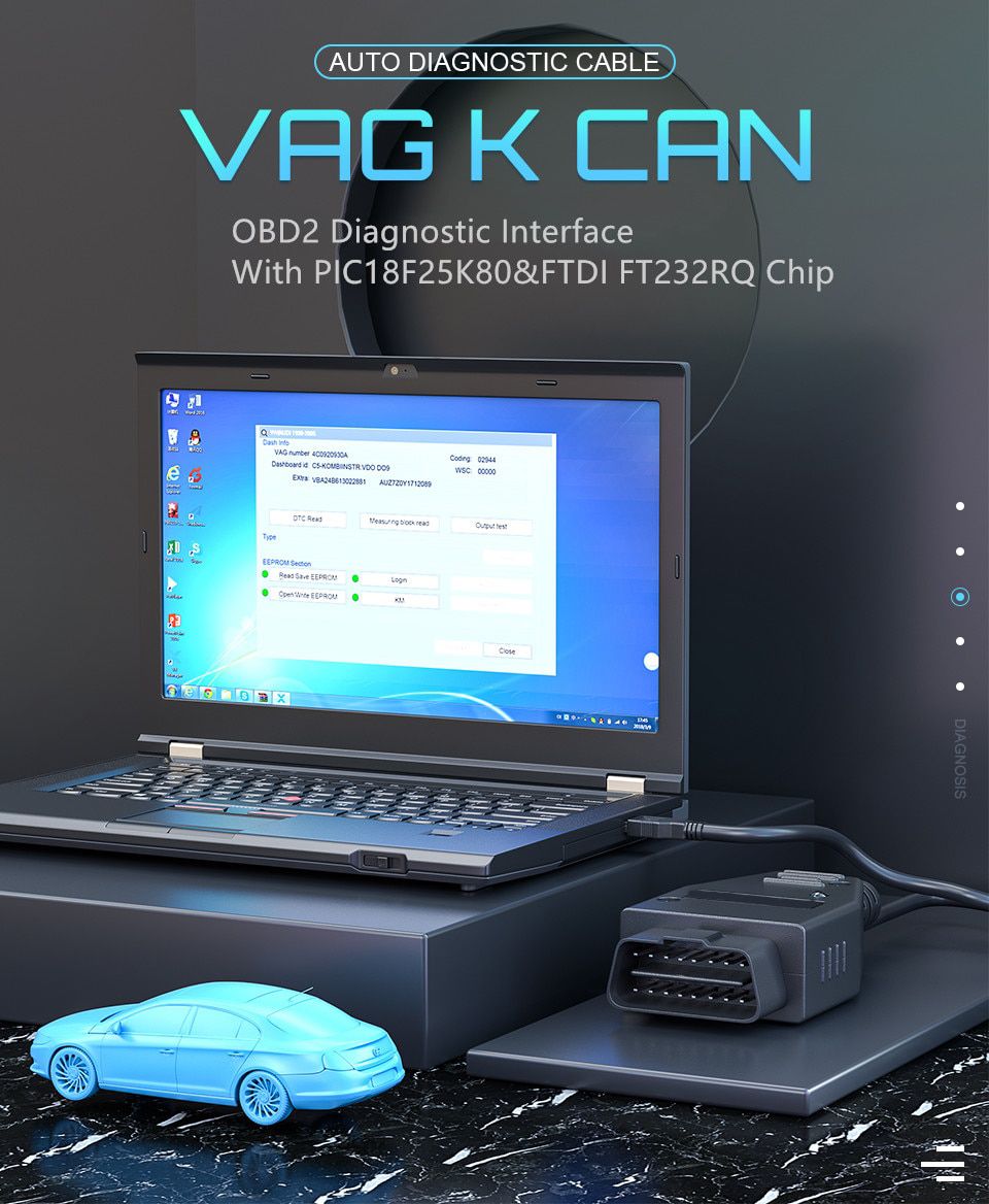 VAG K CAN Commander 1.4 FTDI FT232RL PIC18F25K80 OBD2 Scanner Diagnosewerkzeug für VW für Golf/Bor für Jetta für VAG K-line