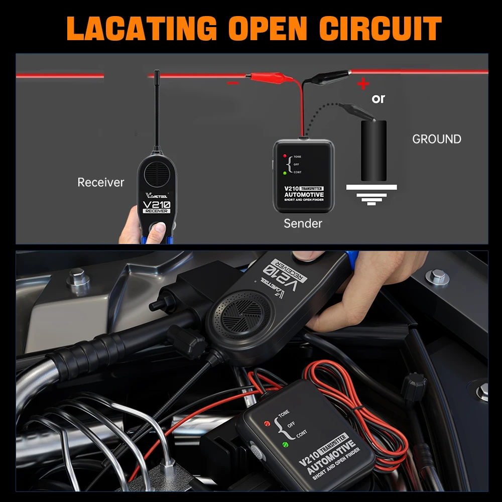 VDIAGTOOL V210 Automotive Circuit Tester Auto Elektrischer Tester Open & Short Finder Drahtbrecher Finder Fehlersonde Kabel Tracker