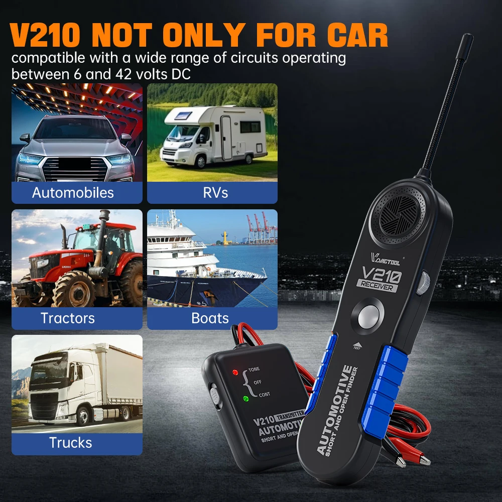VDIAGTOOL V210 Automotive Circuit Tester Auto Elektrischer Tester Open & Short Finder Drahtbrecher Finder Fehlersonde Kabel Tracker