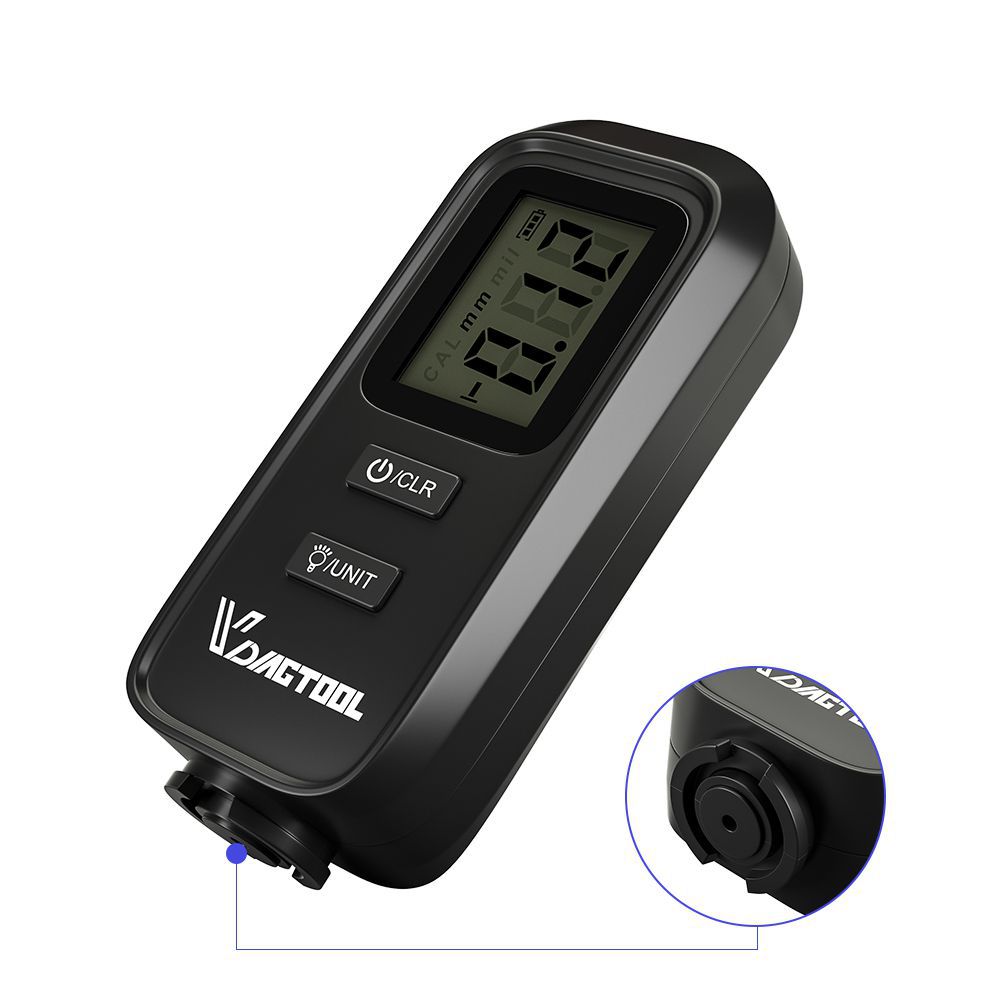 VDIAGTOOL VC100 Car Thickness Messgerät Digital Paint Films for Car Paint Tester LCD Backlight Thickness Coating Meter
