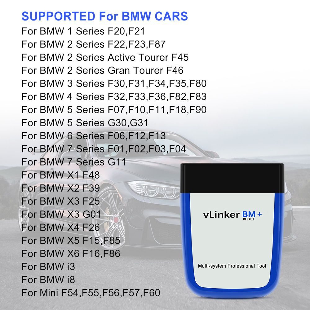 Vgate vLinker BM ELM327 OBD2 Scanner Für BMW Scanner wifi OBD 2 Car Diagnostic Auto Tool Bimmercode Bluetooth-Compatible ELM 327 V 1