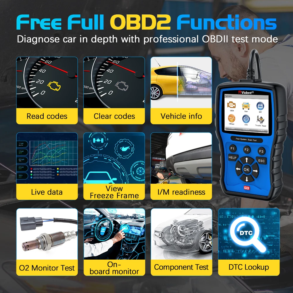 Vident ILink304 OBD2 Automobilscanner 4 System Auto Diagnosewerkzeug Öl EPB SAS BMS Zurücksetzen Service Code Leser Kostenloses Update